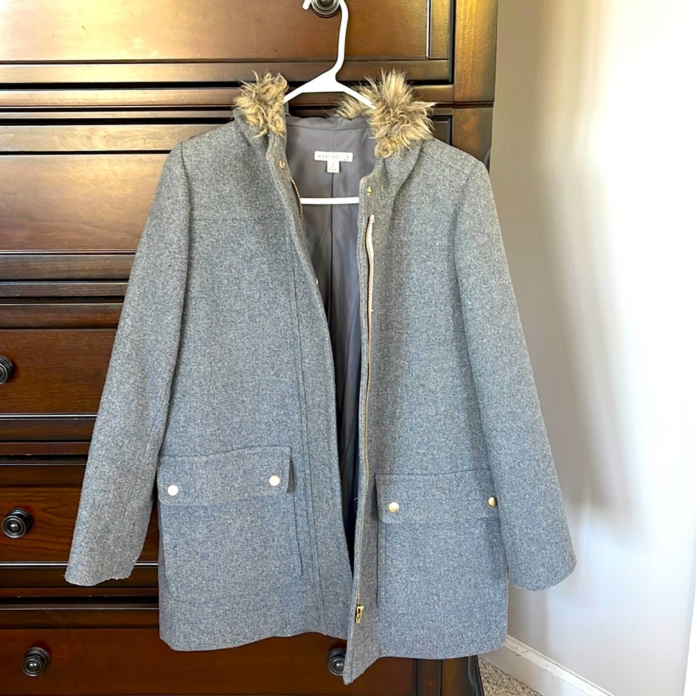 J. Crew Mercantile Grey Coat 6 good condition and very warm